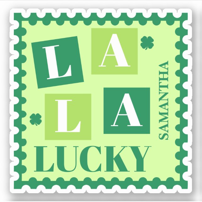 Sticker La La Lucky Saint-Patrick Personnalisé (Devant)