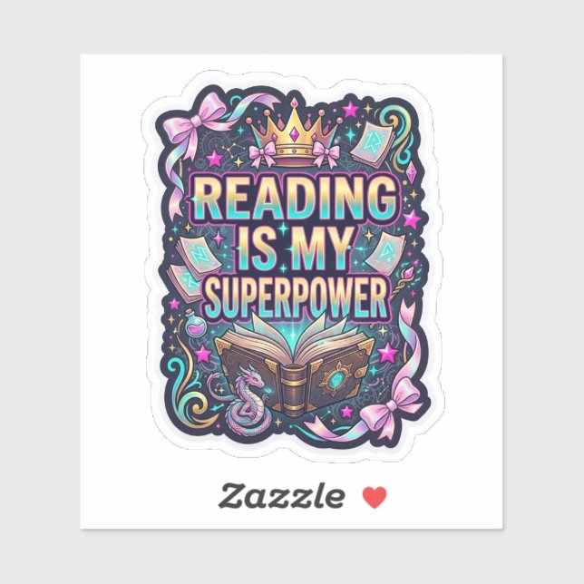 Sticker La lecture est mon superpouvoir - fiction fantasti (Feuille)