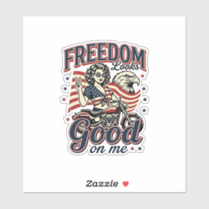 Sticker La liberté a l'air bien Patriote Vintage Eagle