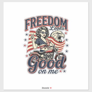 Sticker La liberté a l'air bien Patriote Vintage Eagle