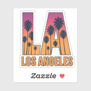 Sticker LA Los Angeles Palm Trees Sunset Retro Design