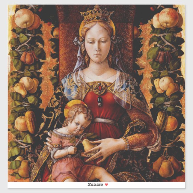 Sticker La Madonna della Candeletta de Carlo Crivelli (Feuille)