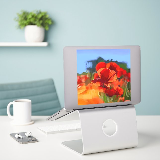 Sticker La maison du pavot - peinture à l'huile (Ordinateur portable sur le bureau)