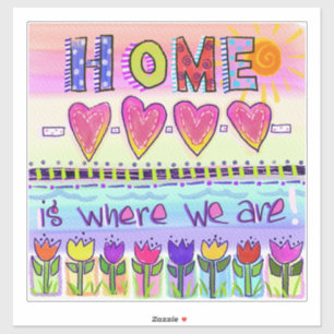 Sticker La maison est là où nous sommes   Tulipes blanches