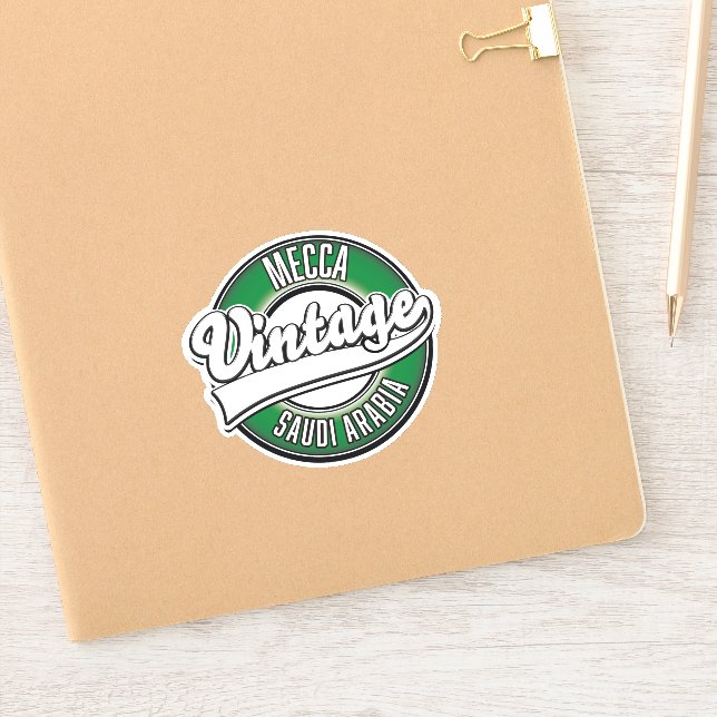 Sticker La Mecque arabie saoudite logo vintage (Carnet)