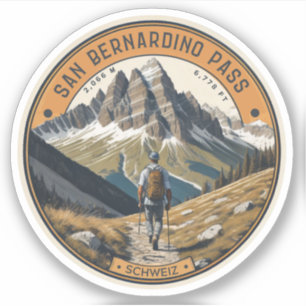 Sticker La montagne San Bernardino passe les Alpes suisses