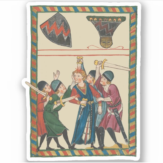 Sticker La Mort De Reinmar von Brennenberg Art Médiéval (Devant)