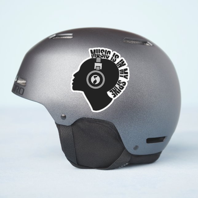 Sticker La Musique Est Dans Ma Spine (Côté casque)