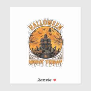 Sticker La nuit d'Halloween aujourd'hui Manoir hanté Citro