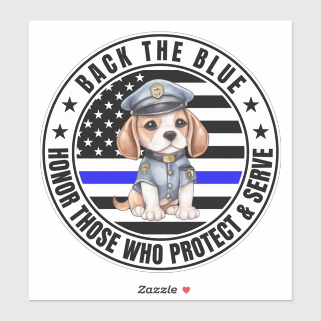 Sticker La police beagle contre le bleu (Feuille)