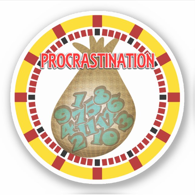 Sticker La procrastination est le voleur de temps (Devant)