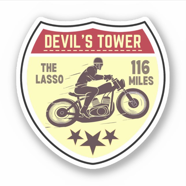 Sticker La route de Devil's Tower - le voyage à moto en la (Devant)
