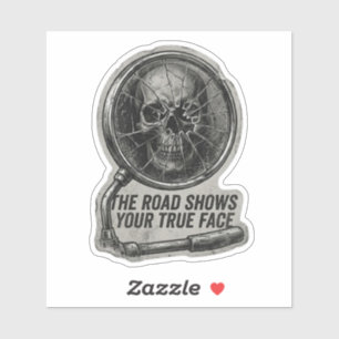 Sticker La Route Montre Votre Vrai Visage Miroir Brisé Crâ