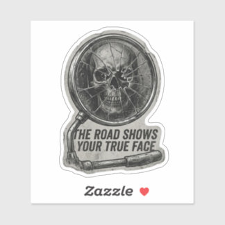 Sticker La Route Montre Votre Vrai Visage Miroir Brisé Crâ