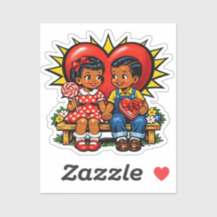 Sticker La Saint-Valentin Rétro Pop Art Vintage