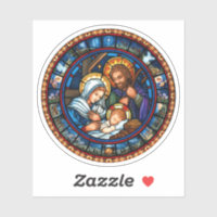 La Sainte Famille Vinyle de Style Vitrail
