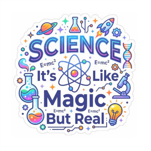 Sticker La science, c'est comme de la magie mais réelle