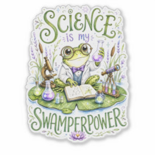 Sticker La science est ma grenouille superpuissante scient