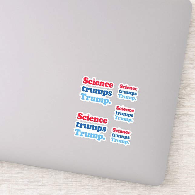 Sticker La science l'emporte sur Trump (Détail)