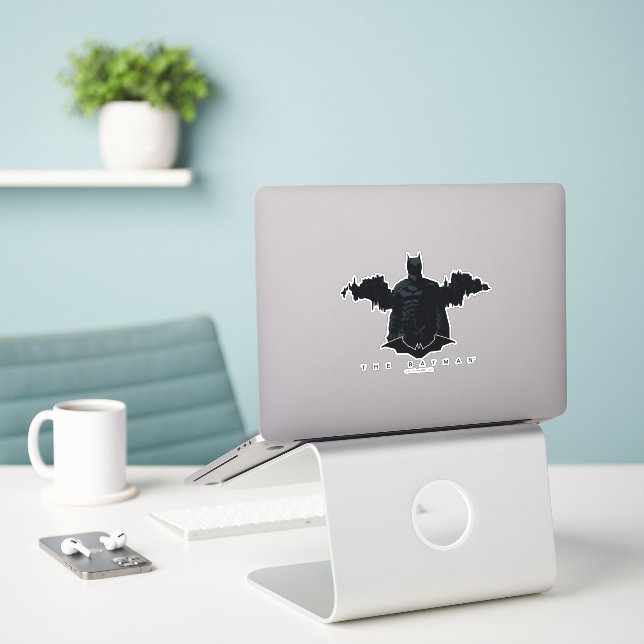 Sticker La silhouette de Batman Gotham (Ordinateur portable sur le bureau)