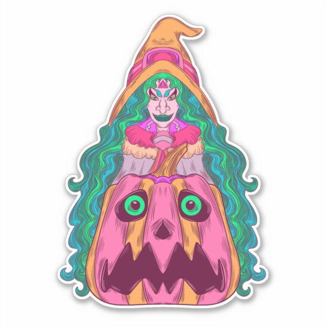 Sticker La Sorcière et la Citrouille (Devant)