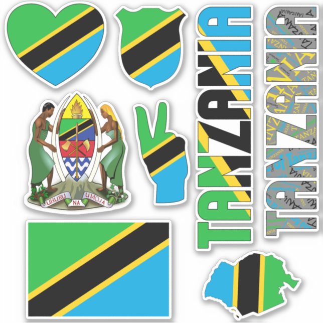 Sticker La Tanzanie Extraordinaire forme les symboles nati (Devant)