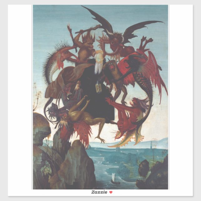 Sticker La tentation de Saint Antoine par Michel-Ange (Feuille)