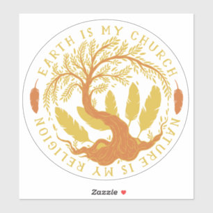 Sticker La Terre est Mon Église, La Nature est Ma Religion