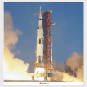 Sticker La Terre tremble tandis que Saturn V embrase le ci