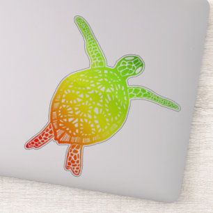 Sticker La tortue de mer Protéger la planète Terre Rasta