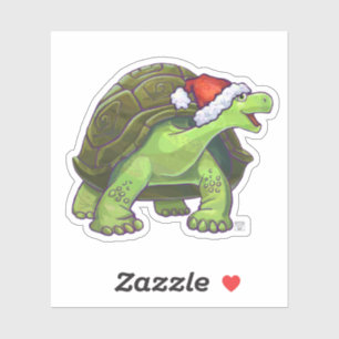 Sticker La tortue des fêtes dans un chapeau de Santa Hat