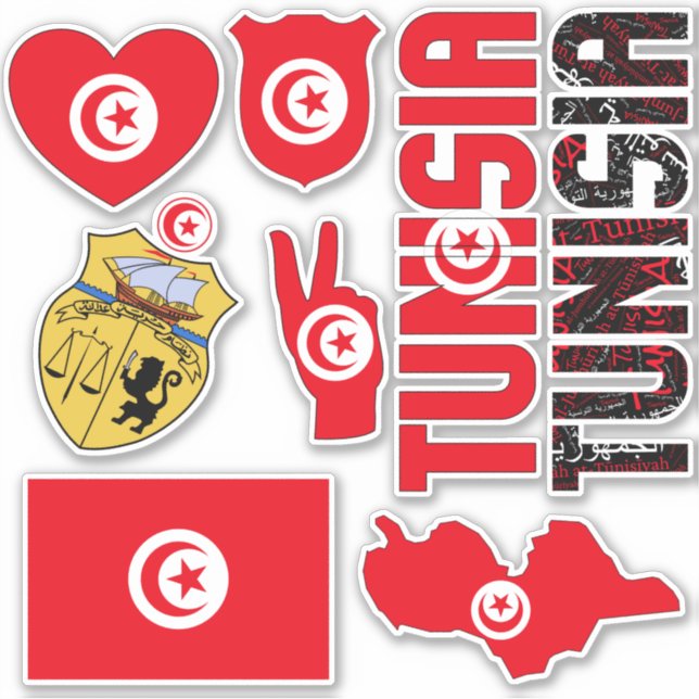 Sticker La Tunisie Extraordinaire forme les symboles natio (Devant)