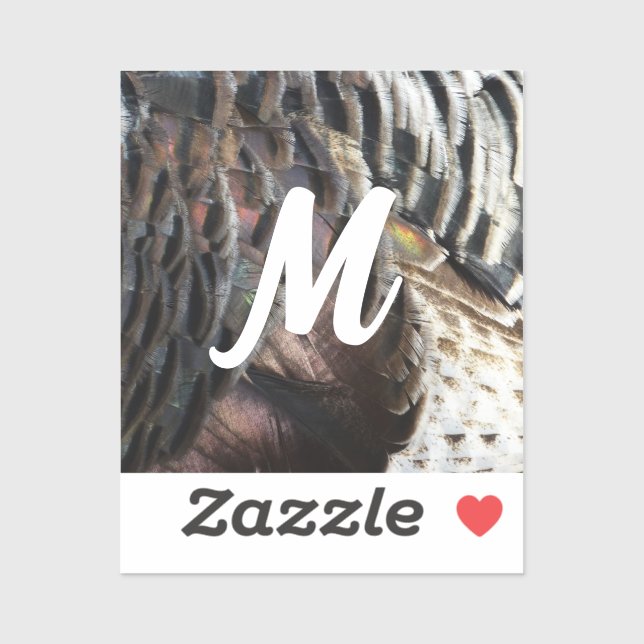 Sticker La Turquie sauvage Plumes I Abstrait Nature Design (Feuille)