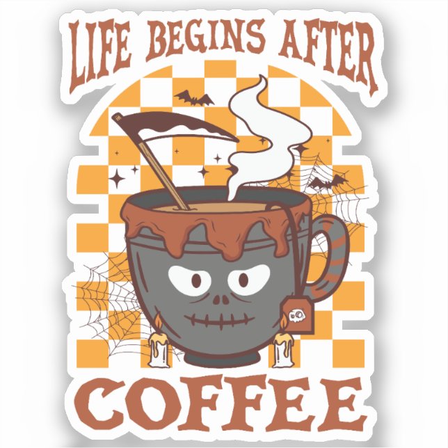 Sticker La vie commence après le café (Recto)