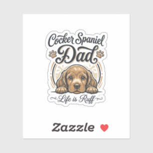 Sticker La vie de papa Cocker Spaniel est rude Vintage T-s