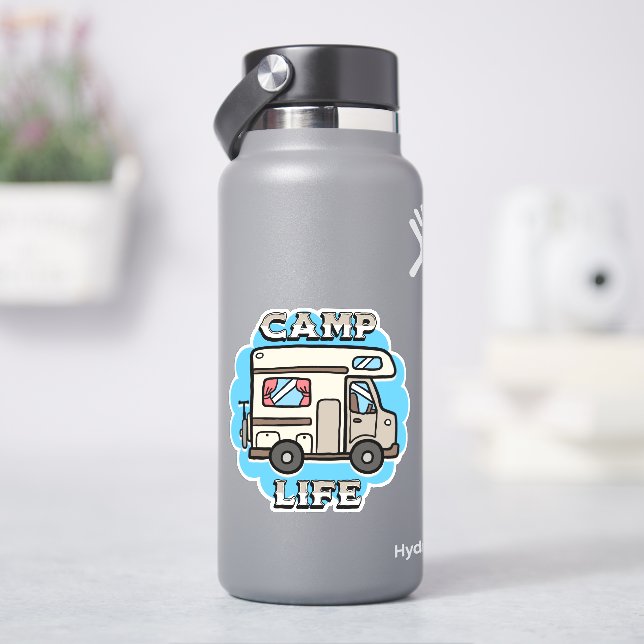 Sticker La vie en camping-car | Camper rétro (HydroFlask)