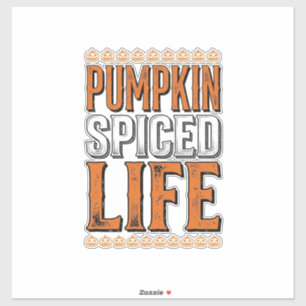 Sticker La vie épicée de citrouille Typographie Halloween 
