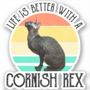 Sticker La vie est meilleure avec un Cornish Rex