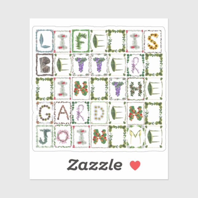 Sticker La vie est meilleure dans le jardin \ Gardener Lov (Feuille)