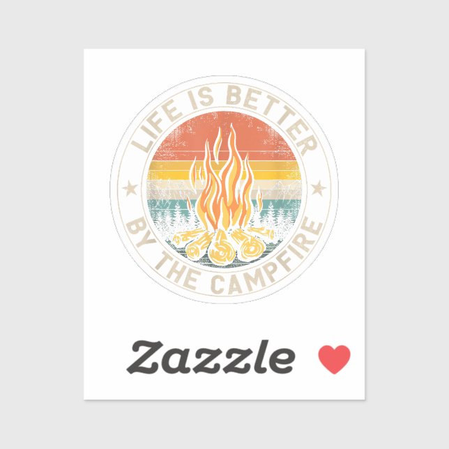Sticker La vie est meilleure par Camping Feu de Campagne (Feuille)