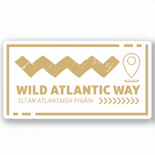 Sticker La Wild Atlantic Way, le voyage côtier d'Irlande (Devant)