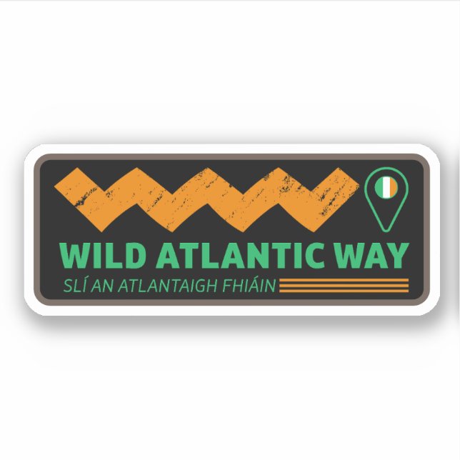 Sticker La Wild Atlantic Way, voyage côtier en Irlande (Devant)