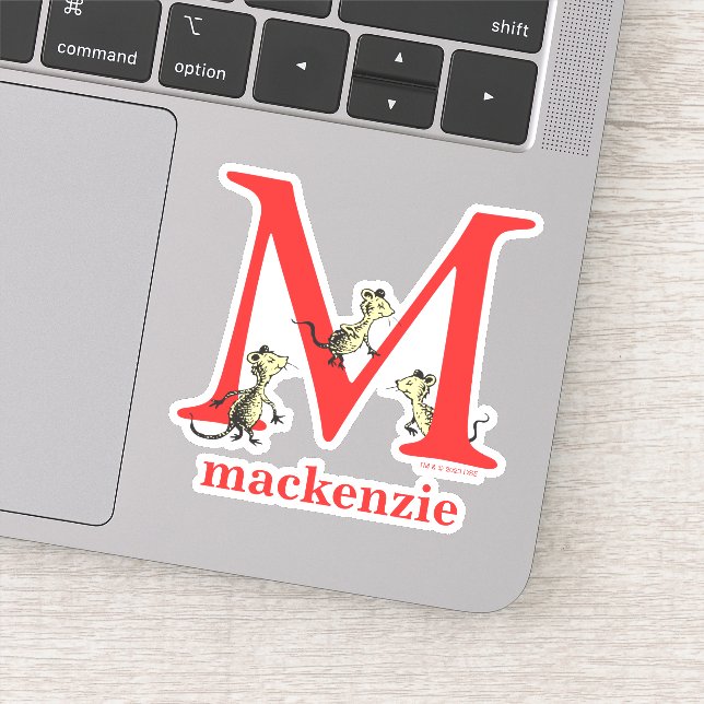 Sticker L'ABC de Dr Seuss : Lettre M - Blanc | Ajoutez vot (Détail)