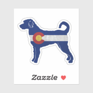 Sticker Labradoodle Chien race Silhouette Colorado Drapeau
