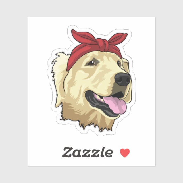 Sticker Labrador avec Bandana (Feuille)