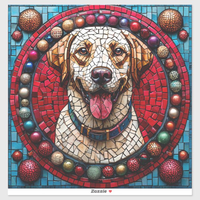 Sticker Labrador de Noël chien (Feuille)