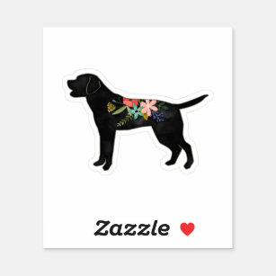 Sticker Labrador Retriever Chien race Bohemian Floral