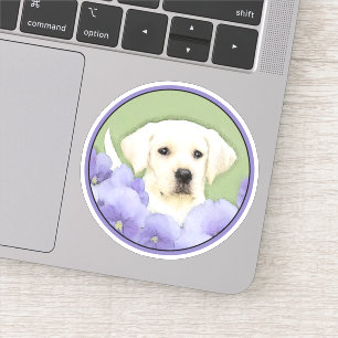 Sticker Labrador Retriever Puppy Painting Original Chien A