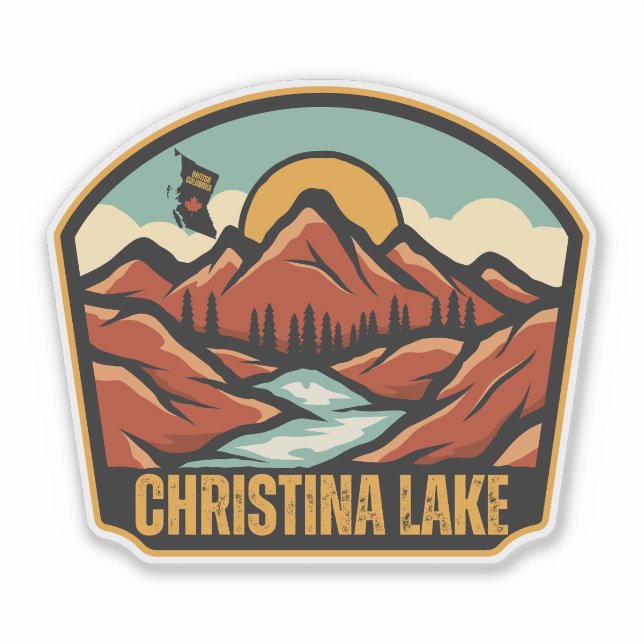 Sticker Lac Christina, Colombie-Britannique (Devant)