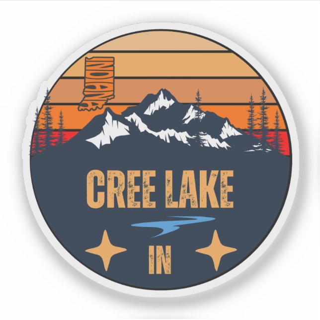 Sticker Lac Cree, Indiana (Devant)